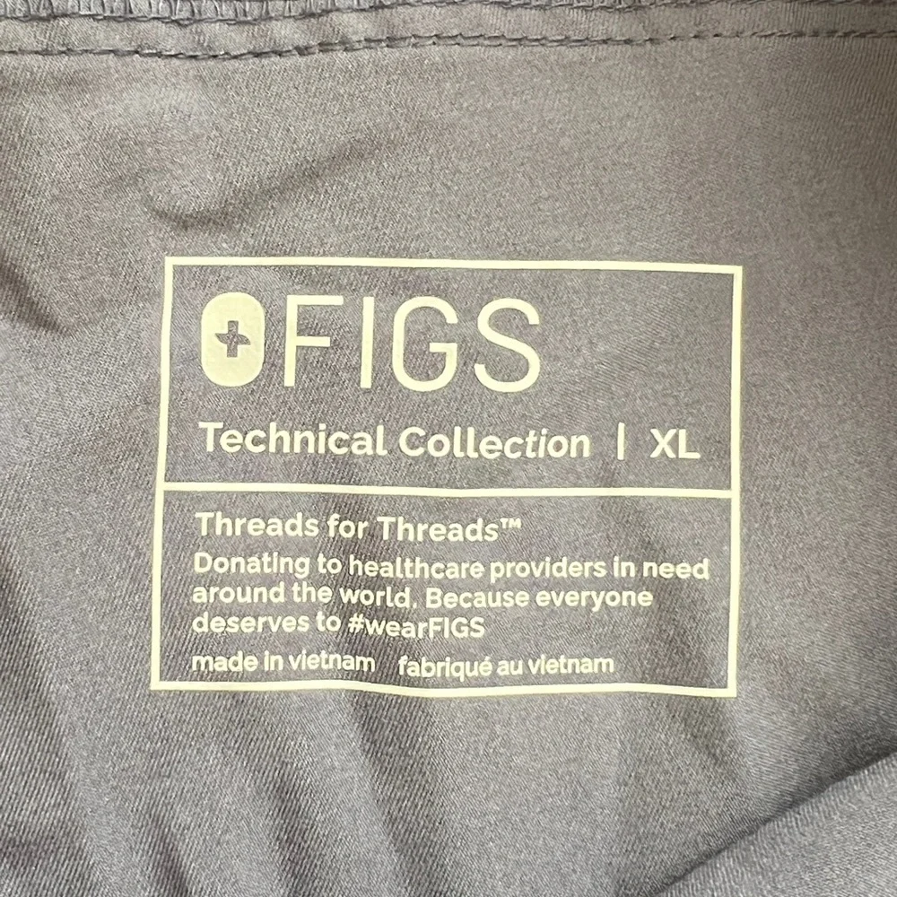 Figs Clothing Kade Gray Women XL Cargo 4-Pocket Pull On‎ Drawstring Scrub Pants